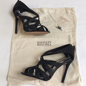 Badgley Mischka Black Sparkly heels